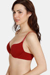 Zivame Beautiful Basics Glitter Strap Push-Up Wired Medium Coverage Bra - Sundried Tomato — thumbnail 3